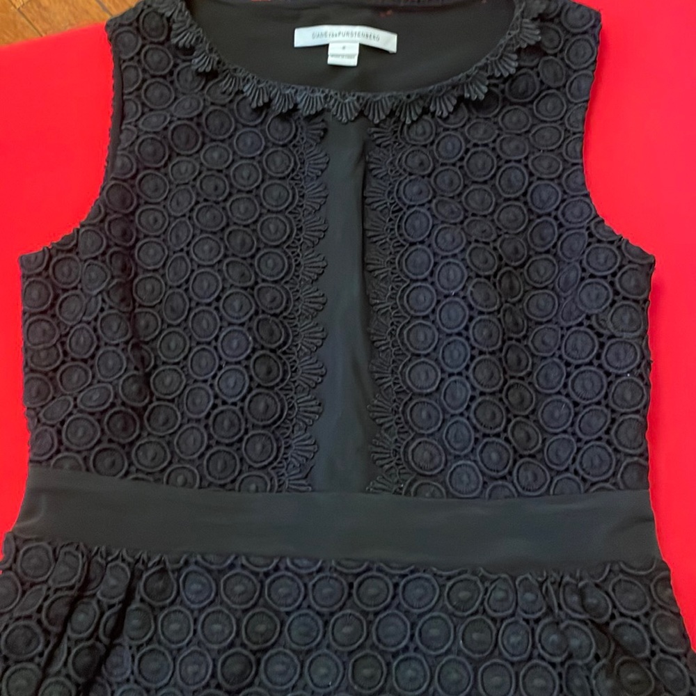 Diane Von Furstenberg black sleeveless womens shirt